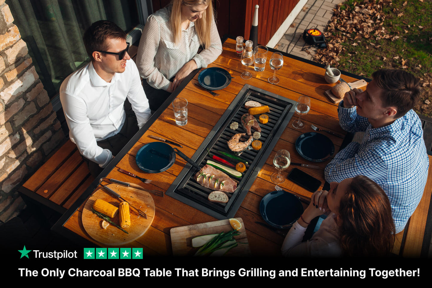 Charcoal BBQ Grill Table